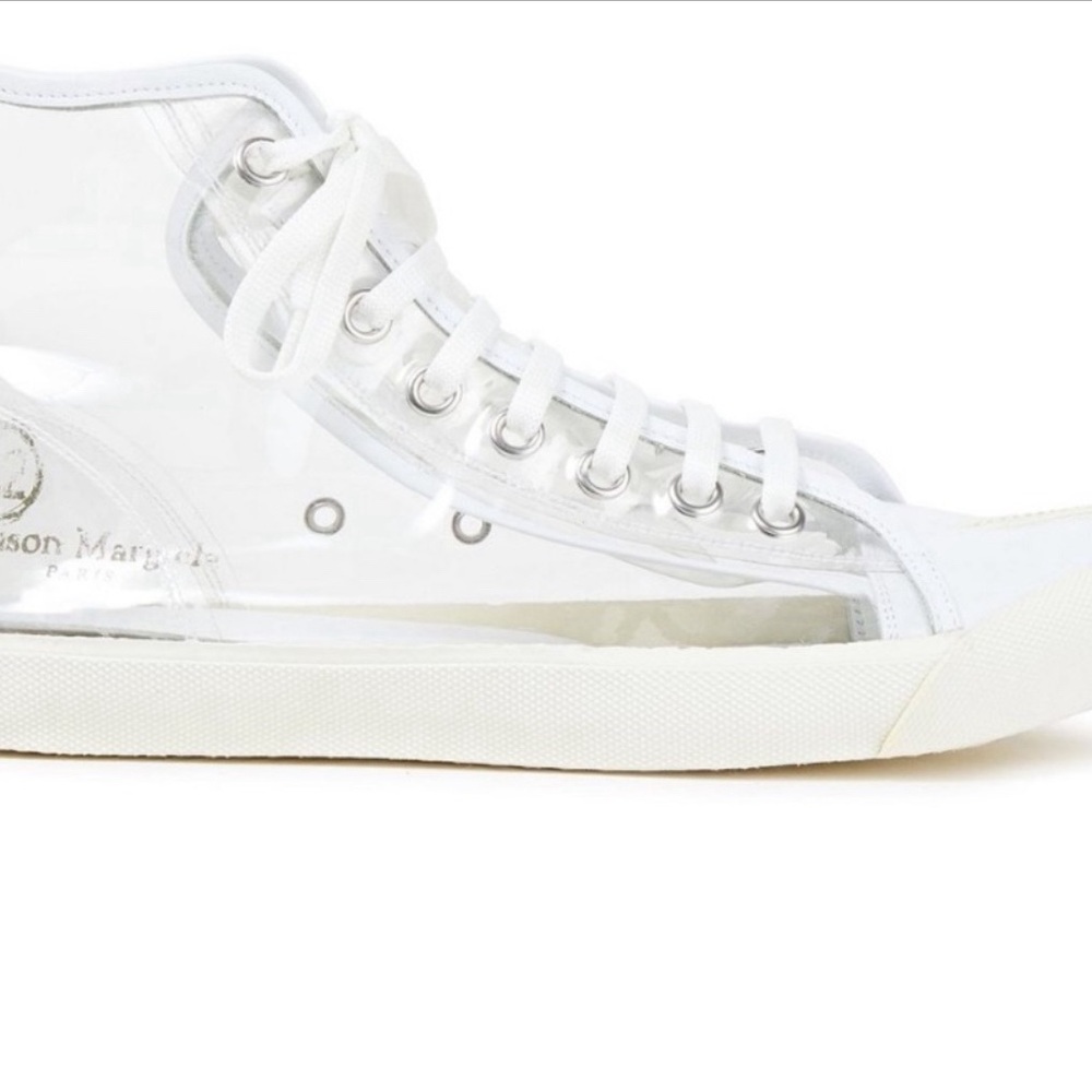 MAISON MARGIELA Tabi Leather-trimmed Pvc Split-toe Sneakers In Clear - Picture 11 of 13